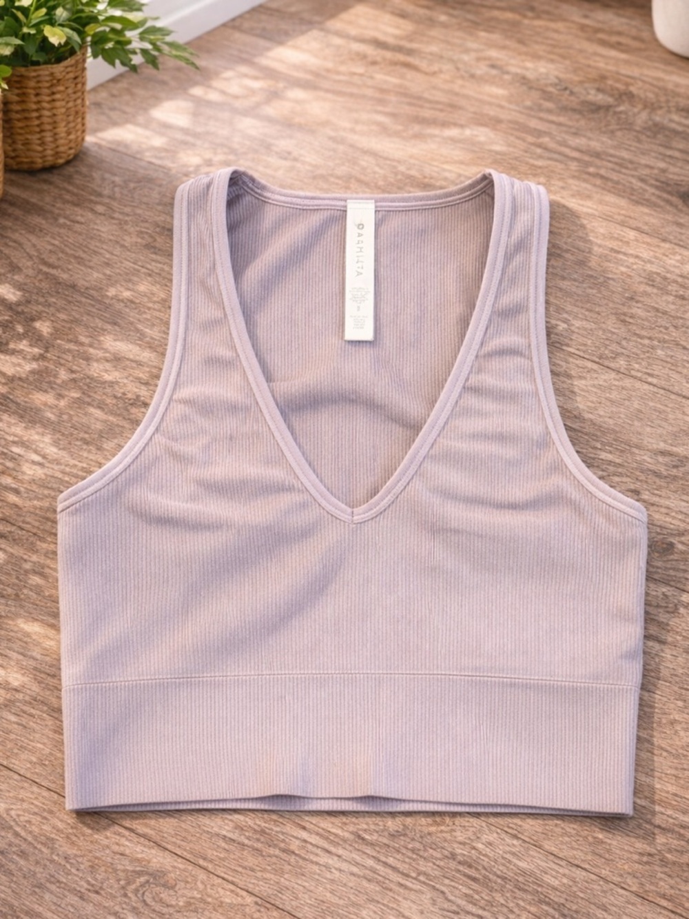 Athleta Lavender Ribbed V-Neck Tank